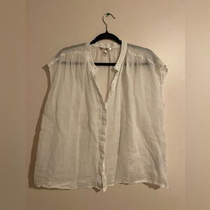 Banana Republic Sheer White Blouse